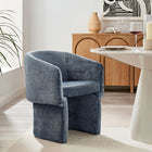 Modway - Verity Barrel Back Chenille Fauteuil à manger - Bleu ardoise-Chaise d’accent polyvalente