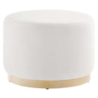 Modway - Tilden Grand velours rond de performance de 23" Rembourré Ottoman - Albâtre naturel-Revêtement en velours de performance