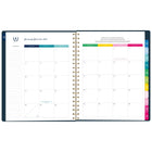 AT-A-GLANCE - Agenda hebdomadaire/mensuel rayures joyeuses Emily Ley Simplified 2027 - 11 1/4 po H x 9 po l - multicolore - bilingue-Un mois sur deux pages comprenant des blocs quotidiens non lignés, une section de tâches lignée, un « conseil de simplicité » pour vous aider à planifier et des onglets pour une navigation facile