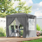 Outsunny - Tente auvent pliante 6.6 pi l x 6.6 pi L pour extérieur - jardin - patio - Gris-Housse en oxford résistante au feu et à l'eau avec revêtement anti-UV bloquant la plupart des rayons nocifs