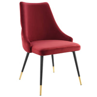Modway - Adorn Touffe Performance Velvet Fauteuil d’appoint de salle à manger - Marron-Chaise à manger vintage moderne d’accent