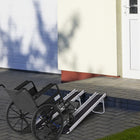 HOMCOM - rampe télescopique pour fauteuil roulant 8 pi pour marches intérieures et scooters de mobilité - argent-Conception télescopique à 3 niveaux avec verrouillage immobilisé pour une longueur réglable 