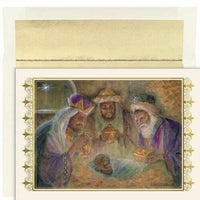 JAM Paper - Ensemble de cartes de Noël et enveloppes assorties - 7 6/7 po x 5 5/8 po - Peace Hope Joy, paquet de 18-Conception de paix, d'espoir et de joie