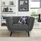 Modway - Bestow Tissu rembourré Fauteuil - Gris-Rembourrage en polyester souple