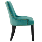 Modway - Marquis Performance Velvet Chaises de salle à manger Ensemble de 2 - Sarcelle-Capsules de pied non marquées