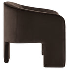 Modway - Greer Velours Performance Rembourré Fauteuil d’accent - Marron chocolat-Dossier courbé