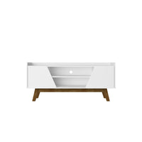 Manhattan Comfort - Meuble TV Marcus 53,14 po style Mid-Century Modern - Blanc-Meuble TV autoportant de style milieu du siècle moderne pour salon et chambre