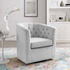Modway - Prospect Touffe Performance Velvet Fauteuil pivotant - Gris clair-Base pivotante rotative