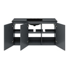 Modway - Bryn Fixation murale de 48" Vanette de salle de bain - Gris Noir-Trous de robinet centraux 8"