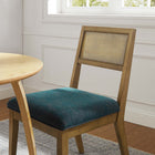 Modway - Nimba Faux rotin Tissu Chaises de salle à manger Ensemble de 2 - Heathered Weave Azure-Glissements au pied sans marquer