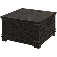 HOMCOM - Table basse avec rangement caché à plateau relevable - noir-Le charme rustique convient au salon, au bureau, au coin lecture et plus encore