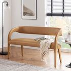 Modway - Pinnacle Cuir végane Banc d’accent - Tan-Rembourrage en mousse dense