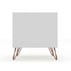 Manhattan Comfort - Table de chevet Rockefeller 20,08" style mi-siècle moderne à 2 tiroirs - Blanc-10