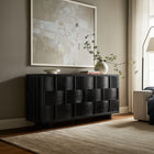Modway - Foundry Design tissé Armoire de rangement buffet - 71 po - Noir-Construction en bois et MDF