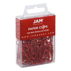 JAM Paper - Trombones standard colourés - taille standard 2 -5 cm - rouges - paquet de 100-Taille : 1 pouce (standard/régulier) | Gardez vos piles de papier organisées avec des trombones colourés