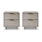 Manhattan Comfort - Table de nuit moderne Granville 18,11" à 2 tiroirs - Gris clair - Lot de 2-Moderne-contemporain avec une touche de glamour - Table de nuit pour chambre et salon, lot de 2