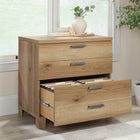 Sauder - La Collection Rosedale Ranch Classeur latéral - Finition Timber Oak-Le mécanisme de sécurité à verrouillage permet de n'ouvrir qu’un seul tiroir à la fois
