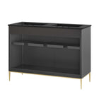Modway - Awaken Double évier 48" Vanette de salle de bain - Noir noir-Assemblée requise