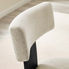Modway - Nalani Tissu tapis Chaises de salle à manger Ensemble de 2 - Tissage à bruyère Ivoire noir-Assemblée requise