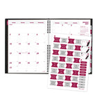 Brownline - 2027 agenda mensuel 14 mois CoilPro couverture rigide – 11 po x 8 1/2 po – noir-Onglets laminés autocollants et pochette de rangement