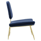 Modway - Ponder Performance Velvet Chaise longue - Marine-Cadre en acier inoxydable doré