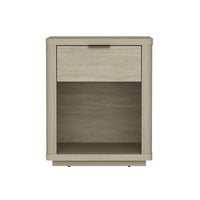 Manhattan Comfort - Table de nuit moderne Evelyn 20" à 1 tiroir - Naturel-Table de nuit moderne pour chambre et salon