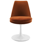 Modway - Lippa Salle à manger pivotante Performance Velvet Fauteuil d’appoint - Rouille Blanche-8