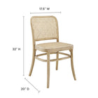 Modway - Winona Fauteuil d’appoint de salle à manger Ensemble de 2 - Gris-Siège en canne en rotin tressé