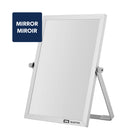 Quartet - Miroir de bureau double face et tableau effaçable à sec - 5 po x 7 po - cadre argent-Surface d’écriture lisse :  idéale pour les listes de tâches, les pense-bêtes et les notes motivantes 