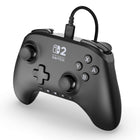 PowerA - Manette câblée Advantage  pour Nintendo Switch 2 - Noir-Commandes audio intégrées : réglez rapidement le volume de votre casque, coupez le son de votre micro et changez le mode d’égalisation pour une expérience de jeu plus immersive à l’aide du bouton audio situé à l’arrière de la manette. Modes d’égalisation : Standard, Amplification des basses fréquences et Immersion