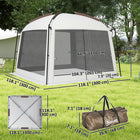 Outsunny - Tente moustiquaire 10 pi L x 10 pi l avec sac de transport et pi lquets de sol, installation facile, convient pour 6 à 8 personnes, blanc-Deux portes permettent à plusieurs personnes d’entrer et sortir en même temps  