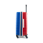 Reebok - Valise à roulettes pivotantes à coque rigide 26 po Double Dribble - Bleu-Système d’extension à fermeture éclair offrant 20 % d’espace de rangement supplémentaire