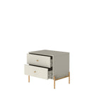 Manhattan Comfort - Table de nuit moderne Jasper 25,15" - Blanc cassé-Cadre en mélange de MDF avec finition peinte