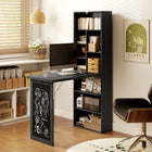 HOMCOM - Bureau d'ordinateur convertible pliable - 38,6 po L x 20,1 po l x 60,2 po H - noir-Convient à votre bureau à domicile ou à votre espace d’étude