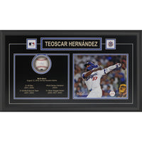 Teoscar Hernandez Signed Official Baseball Deluxe Frame Los Angeles Dodgers - Impression encadree - 26" x 16"-Qualité supérieure - signed baseball framed