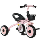 Qaba - Tricycle pour enfants 2-5 ans, vélo bébé avec siège réglable - rose-Siège réglable pour s'adapter aux besoins de votre enfant 