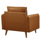 Modway - Revive Rembourré Cuir végane Fauteuil d’accent - Tan-Assemblée requise