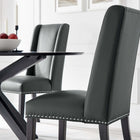 Modway - Baron Cuir végane Chaise à manger - Gris-Rembourrage en cuir végane