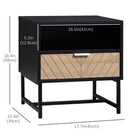 HOMCOM - Table de chevet moderne avec tiroir et étagère de rangement - noir-Large plateau pour exposer des photos et des décorations