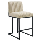 Modway - Indulge Chenal Touffé Tissu Tabouret de comptoir - Beige-Tabouret à touffe en canal