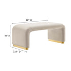Modway - Koda Performance Velvet Ottoman de la cascade - Brass Almond-Conception des cascades