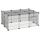PawHut - Parc pour cochons d’Inde et lapins 16 panneaux avec porte - taille de chaque panneau 14 po x 18 po-Convient aux lapins, chinchillas, hérissons, cochons d’Inde et autres animaux de taille similaire 