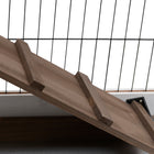 PawHut - Clapier d’intérieur pour lapin, cage à lapin avec roulettes, bac de course, marron - 43,3 po L x 19,7 po l x 34,6 po H-Deux portes avec loquets pour assurer la sécurité 