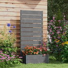 Outsunny - jardinière surélevée 28 po L x 15 po l x 59 po H avec treillis pour plantes grimpantes, gris foncé-Beaucoup d'espace pour planter des légumes, des fleurs et des herbes

