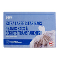 Perk - Sacs transparents extra larges - 31 po x 40 po - Paquet de 20-Sacs à ordures durables et robustes en plastique