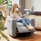 HOMCOM - Fauteuil inclinable électrique rembourré avec ports USB - gris-Tissu chenille doux et agréable pour la peau pour un confort accru 