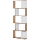 HOMCOM - Étagère géométrique à 5 niveaux pour bureau à domicile et salon - blanc-Structure en panneau de particules solide pour une utilisation à long terme 