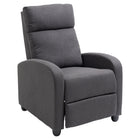 HOMCOM - Fauteuil inclinable à dossier poussé avec siège rembourré pour home cinéma - gris foncé-En exerçant une pression sur le dossier, le fauteuil s’incline jusqu’à 135°, tout en soulevant le repose-pieds 