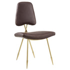 Modway - Ponder Antique Imitation cuir Fauteuil d’appoint de salle à manger - Brown-Fauteuil d’accompagnement moderne à manger