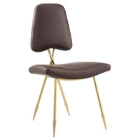 Modway - Ponder Antique Imitation cuir Fauteuil d’appoint de salle à manger - Brown-Fauteuil d’accompagnement moderne à manger